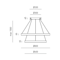 CRISEIDE S/2G  35W+40W Pendelleuchte schwarz