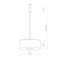 SANTANA L Pendelleuchte stoff Gold Creme