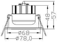 Hagemann Einbaustrahler -  68er, 8,5 W, RGB/3000K, 500lm | 24V/DC (Loxone kompatibel) Weiß