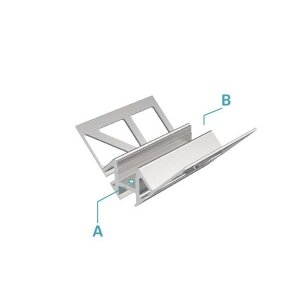 Profil, Fliesen-Profil Ecke innen EV-01-08, 8 - 9,3 mm LED Stripes, Aluminium, Silber, Eloxiert, Tie