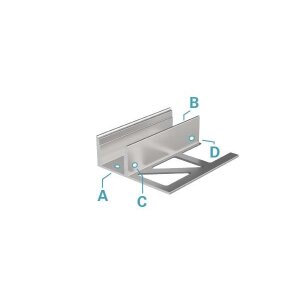 Profil, Fliesen-Profil EL-03-12, 12 - 13,3 mm LED Stripes, Aluminium, Silber, Eloxiert, Tiefe: 2500