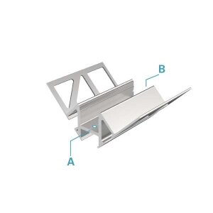 Profil, Fliesen-Profil Ecke innen EV-01-12, 12 - 13,3 mm LED Stripes, Aluminium, Silber, Eloxiert,  Tiefe: 2500 mm