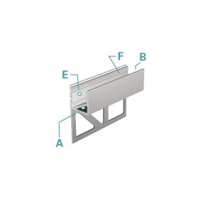 Profil, Fliesen-Profil Abschluss EA-03-12, bis 12 mm LED Stripe, Aluminium, Silber, Eloxiert, Tiefe: