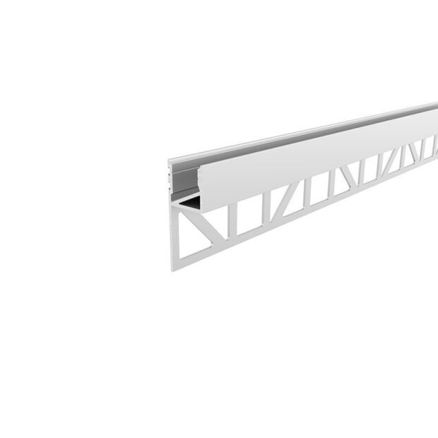 Profil, Fliesen-Profil Abschluss EA-03-12, bis 12 mm LED Stripe, Aluminium, Weiß, Lackiert, Tiefe: 2