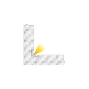 Profil, Eck-Profil EV-04-12, 12 - 13,3 mm LED Stripes, Aluminium, Silber, Eloxiert, Tiefe: 2000 mm,