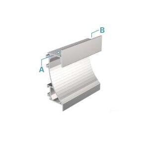 Profil, Trockenbau-Profil, Wandvoute EL-02-12, 14mm LED Stripes, Aluminium, Silber, Eloxiert, Tiefe: