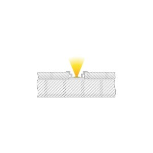 Profil, IP-Profil, T-flach ET-05-12, 12 - 13,3 mm LED Stripes, Aluminium, Silber, Eloxiert, Tiefe: 2