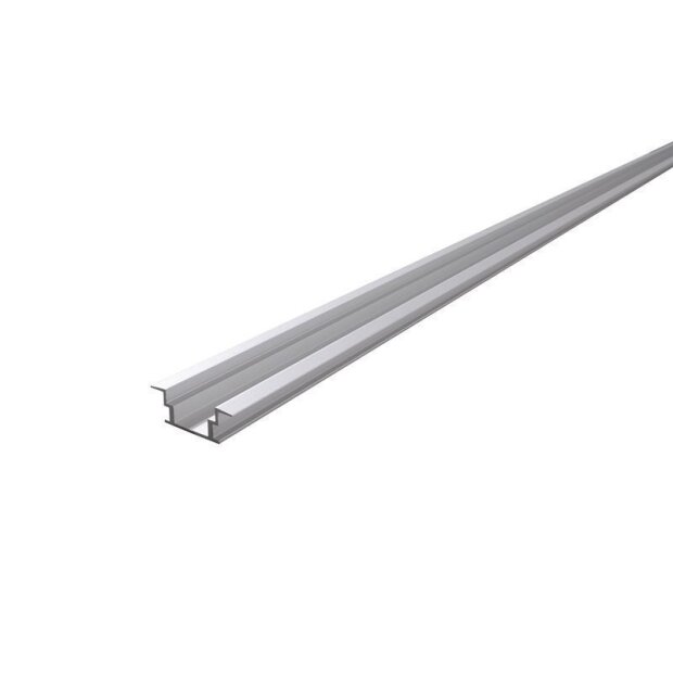 Profil, IP-Profil, T-flach ET-05-12, 12 - 13,3 mm LED Stripes, Aluminium, Silber, Eloxiert, Tiefe: 3