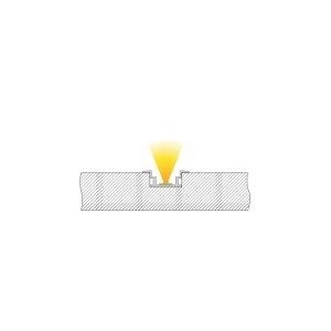 Profil, IP-Profil, T-flach ET-05-12, 12 - 13,3 mm LED Stripes, Aluminium, Silber, Eloxiert, Tiefe: 3
