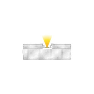 Profil, IP-Profil, T-flach ET-05-12, 12 - 13,3 mm LED Stripes, Aluminium, Silber, Eloxiert, Tiefe: 3