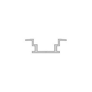 Profil, IP-Profil, T-flach ET-05-12, 12 - 13,3 mm LED Stripes, Aluminium, Silber, Eloxiert, Tiefe: 3