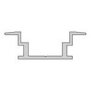 Profil, IP-Profil, T-flach ET-05-12, 12 - 13,3 mm LED Stripes, Aluminium, Silber, Eloxiert, Tiefe: 3