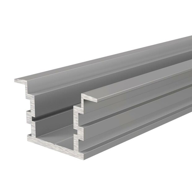 Profil, IP-Profil, T-hoch ET-05-15, 15 - 16,3 mm LED Stripes, Aluminium, Silber, Eloxiert, Tiefe: 20