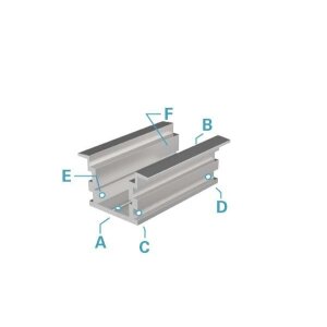 Profil, IP-Profil, T-hoch ET-05-15, 15 - 16,3 mm LED Stripes, Aluminium, Silber, Eloxiert, Tiefe: 20