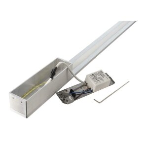 Wandaufbauleuchte, Larga 910 mm, 9 W, 3000 K, Silber, 100-277 V/AC