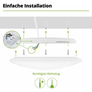 HAGEMANN Deckenaufbauleuchte Sternenhimmel - 18W, WW 3000K, 1800lm, IP44 (weiß, rund)