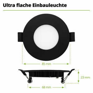 Hagemann 3W Deckeneinbauleuchte l ⌀68mm l 4000K l inkl.Trafo l schwarz