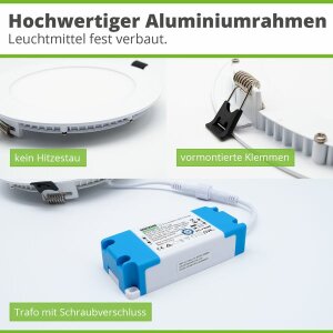 Hagemann 9W Deckeneinbauleuchte l 135mm l 4000K l...