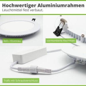 Hagemann 12W Deckeneinbauleuchte l ⌀150mm l 3000K l inkl.Trafo l weiß