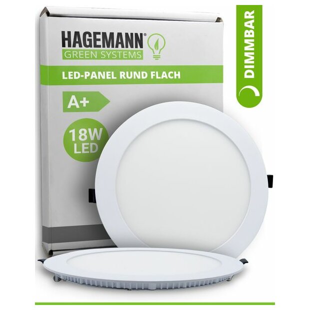 Hagemann 18W Deckeneinbauleuchte l ⌀200mm l 3000K l inkl.Trafo l weiß