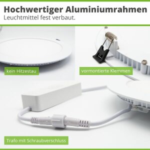 Hagemann 18W Deckeneinbauleuchte l ⌀200mm l 3000K l inkl.Trafo l weiß