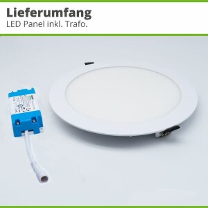Hagemann 18W Deckeneinbauleuchte l ⌀200mm l 3000K l inkl.Trafo l weiß