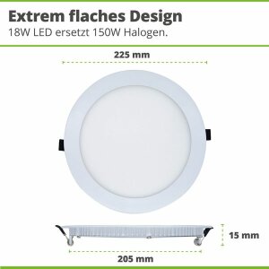 Hagemann 18W Deckeneinbauleuchte l ⌀200mm l 6000K l inkl.Trafo l weiß
