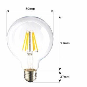 Hagemann Leuchtmittel E27 Filament Retro Kugel - 6W, G80,...