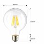 Hagemann Leuchtmittel E27 Filament Retro Kugel - 6W, G80, NW 4000K, 650lm (silber)