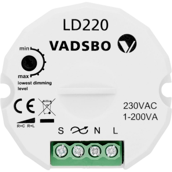 VADSBO VD | Modell: LD220 | Tastdimmer - 1-200W (weiß)