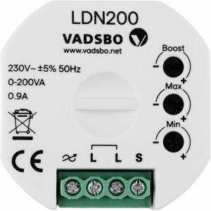 VADSBO LDN200 Tastdimmer - 0-200W, ohne Nullleiter...