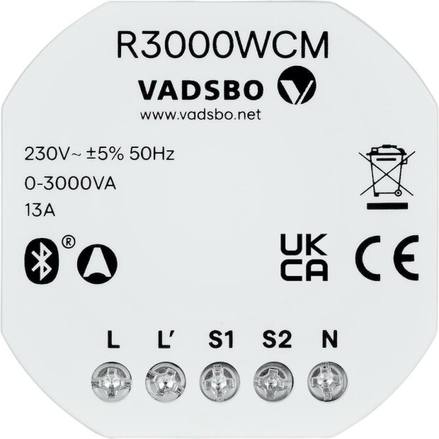 VADSBO R3000WCM Casambi Relais & Tastermodul - 0-13A (weiß)