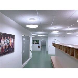 Pendelleuchte, LED Panel transparent Rund 580 mm, 53 W, DIM, 4000 K, Weiß, 220-240 V/AC