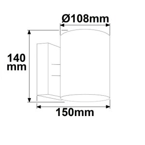 Wandleuchte Up&Down 2xGX53, IP54, LxBxH 150x108x140, anthrazit, exkl. Leuchtmittel