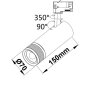 3-PH Schienen-Strahler 15W 38° weiß matt warmweiß