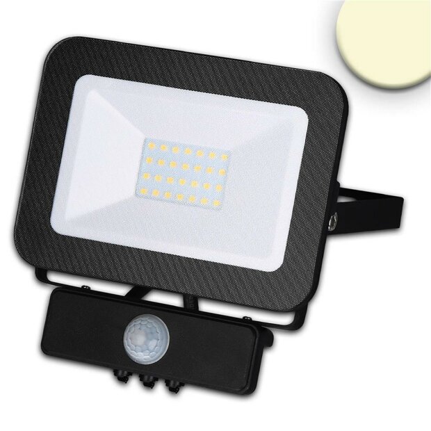 LED Fluter mit PIR-Bewegungssensor 30W, warmweiß, schwarz, IP65