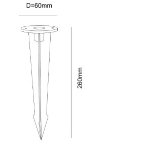 Erdspiess für Wegeleuchte Poller 4/5/6