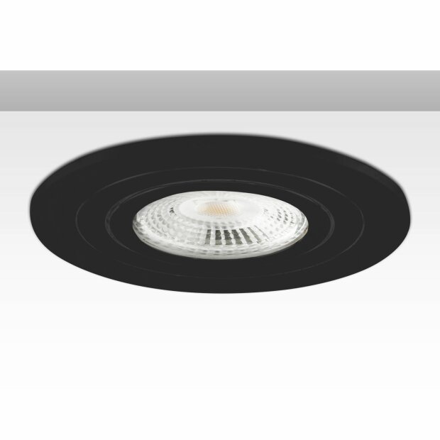 Einbaurahmen rund, Lochausschnitt 68mm, Alu schwarz, für GU10/MR16 Spots