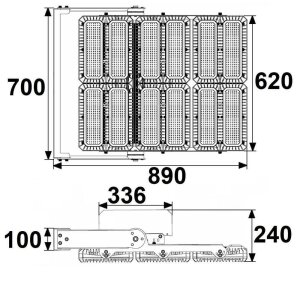 LED Flutlicht 1.350W, 130x25° asymmetrisch, variabel,...