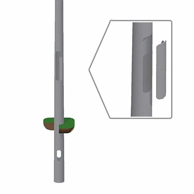 Flutlichtmast konisch mit Traverse für 1 Fluter, Stahl verzinkt, Höhe über Boden 8m