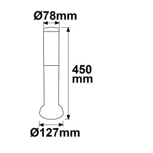 Pollerleuchte 450 anthrazit, IP44, 1x E27 Fassung, exkl. Leuchtmittel