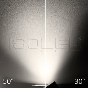 3-Phasen Schienen-Strahler fokussierbar, 36W, 30°-50°, schwarz matt, 3000K, CRI92, DALI dimmbar