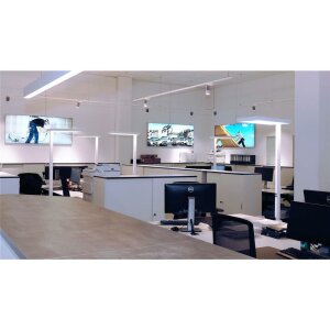 Stehleuchte, Office One Motion Up and Down, 80 W, Touch DIM, 4000 K, Aluminium, 220-240 V/AC