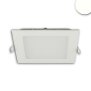 LED Downlight, 9W, eckig, ultraflach, blendungsreduziert, weiß, neutralweiß, dimmbar CRI90