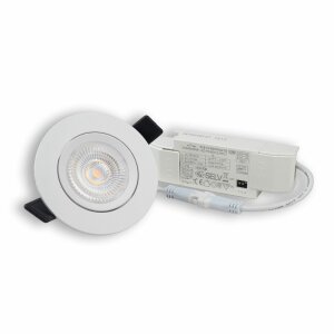 LED Einbauleuchte Slim68 Alu weiß, rund, 9W, warmweiß, DALI dimmbar