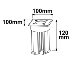 Bodeneinbaustrahler für GU10 Spots, eckig, IP67, exkl. Leuchtmittel