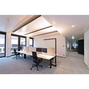 Stehleuchte, Office Three Motion Up and Down, 80 W, Touch Dim, 4000 K, Aluminium, 200-240 V/AC