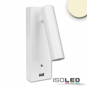 LED Leseleuchte, 3W, weiß, mit USB A Ladebuchse,...