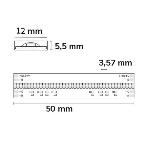 LED AQUA COB RGB Linear Flexband, 24V DC, 14,4W, IP68, 5m...