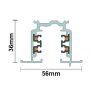 3-Phasen S1 Einbau Stromschiene 2m weiß